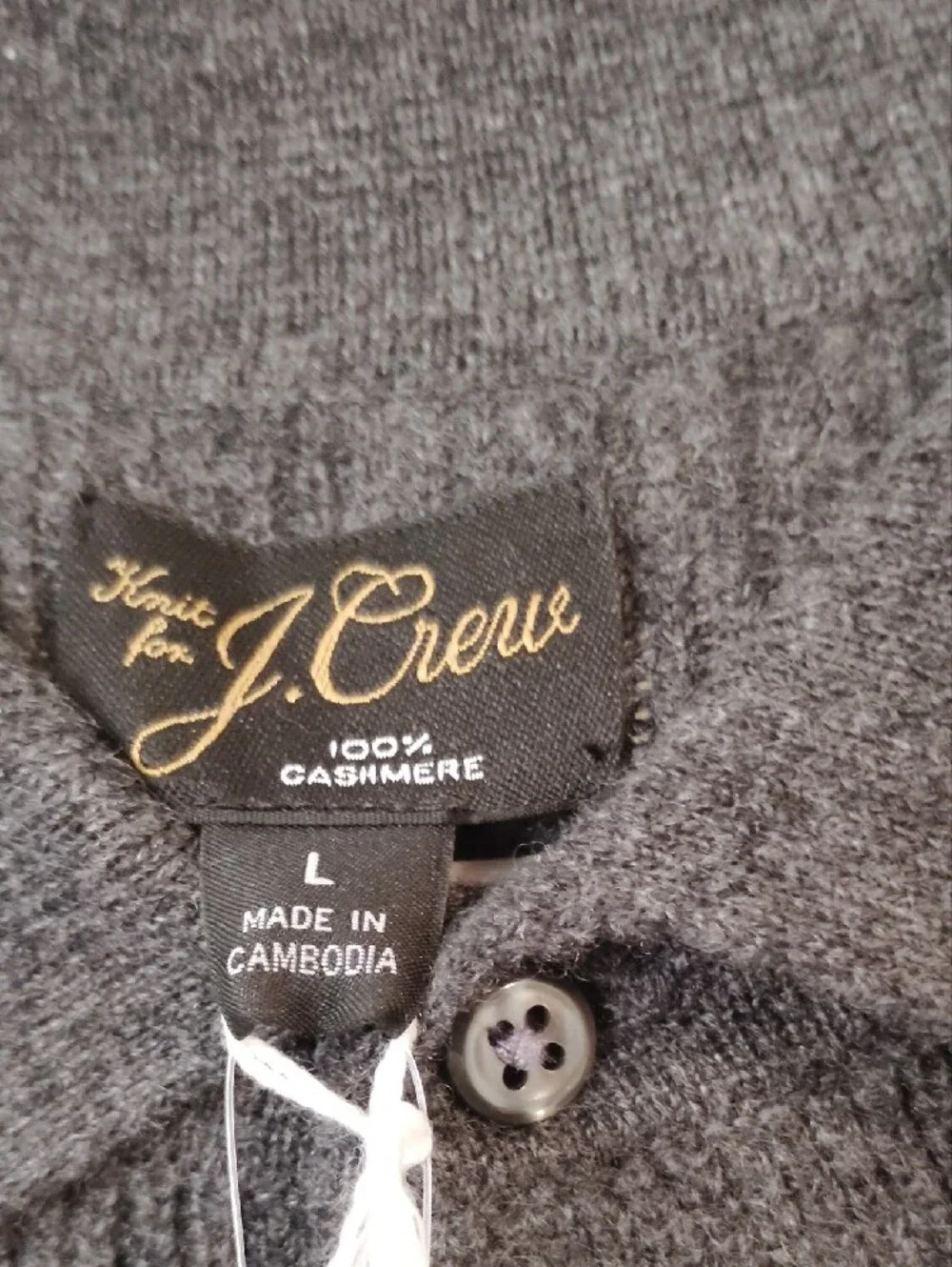 J. Crew Gray Ribbed Long-Sleeve Polo